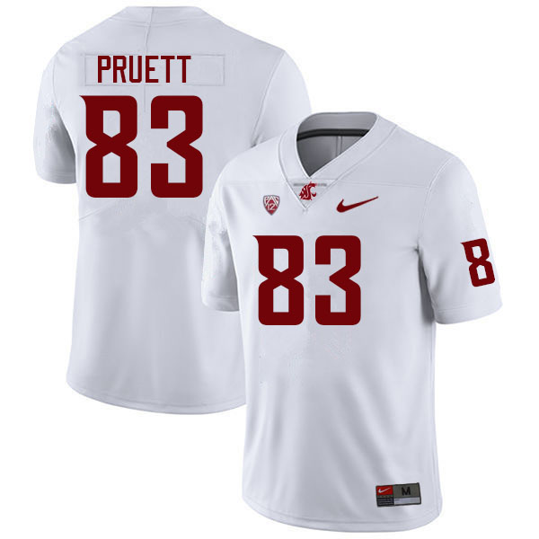Washington State Cougars #83 Cole Pruett College Football Jerseys Sale-White